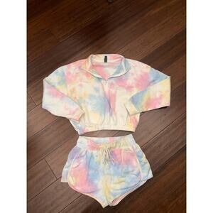 Alya Sweatshirt & Short Tye Dye Shorts Set Size Small